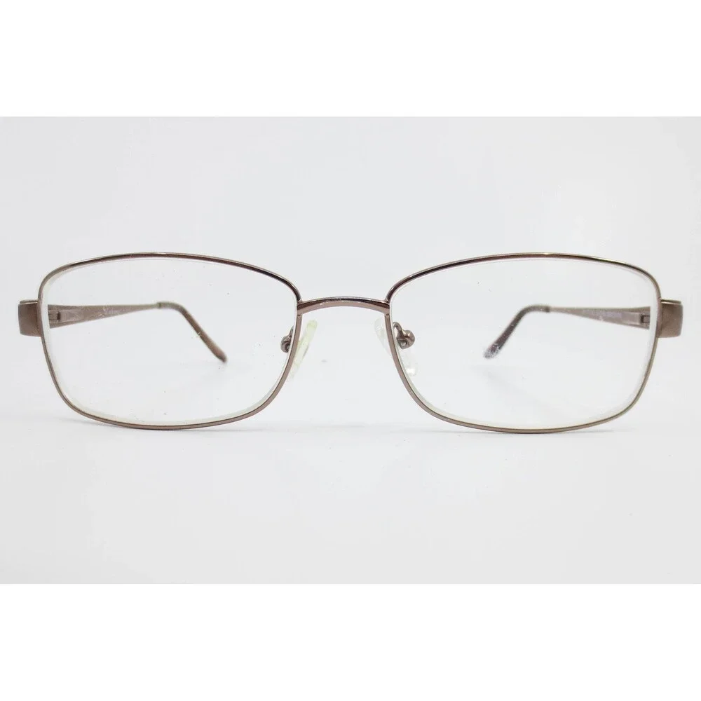 Enhance 4103 Satin Brown Metal Rectangular Eyeglasses Frames 55-17-140 35601